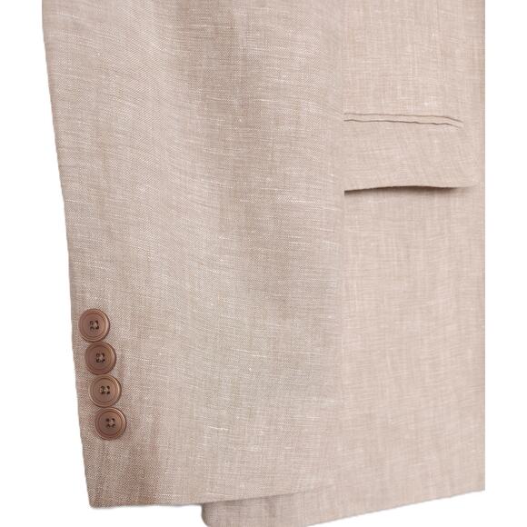 Bar III Men's Slim-Fit 100% Linen Suit Jacket Tan Solid 44S NWT - Picture 5 of 7
